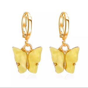 Yellow Butterfly Earrings